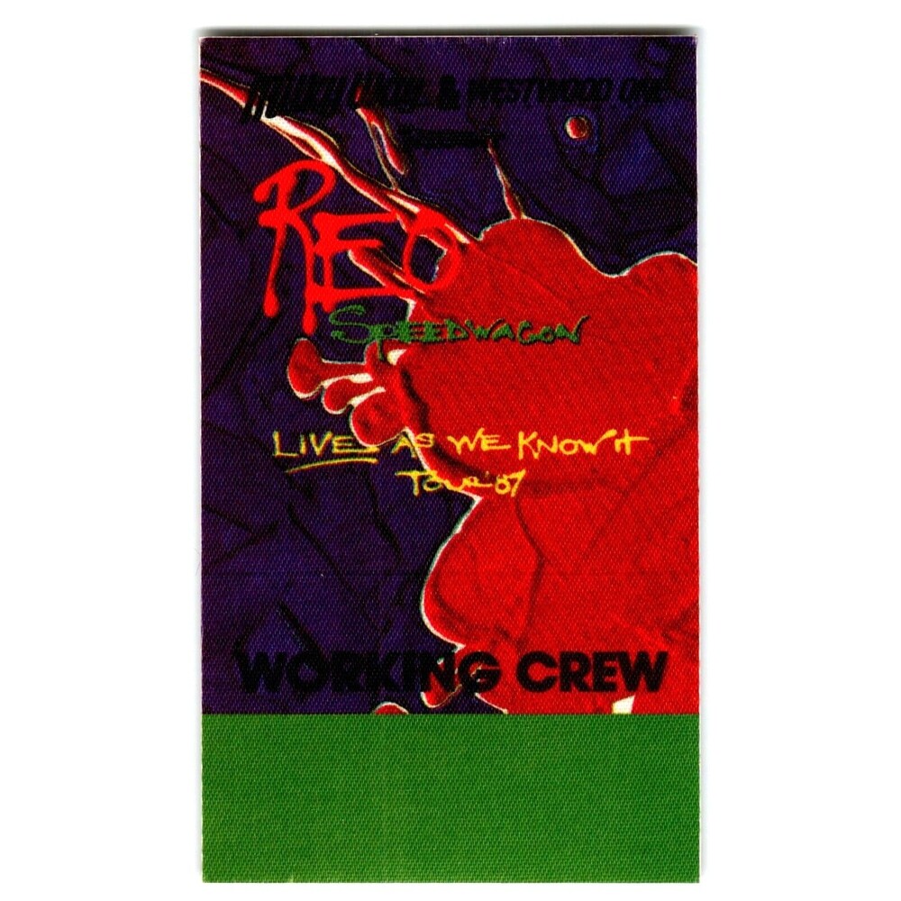 REO Speedwagon Backstage Pass 1987 Pop Rock Music Original Live As We Know It